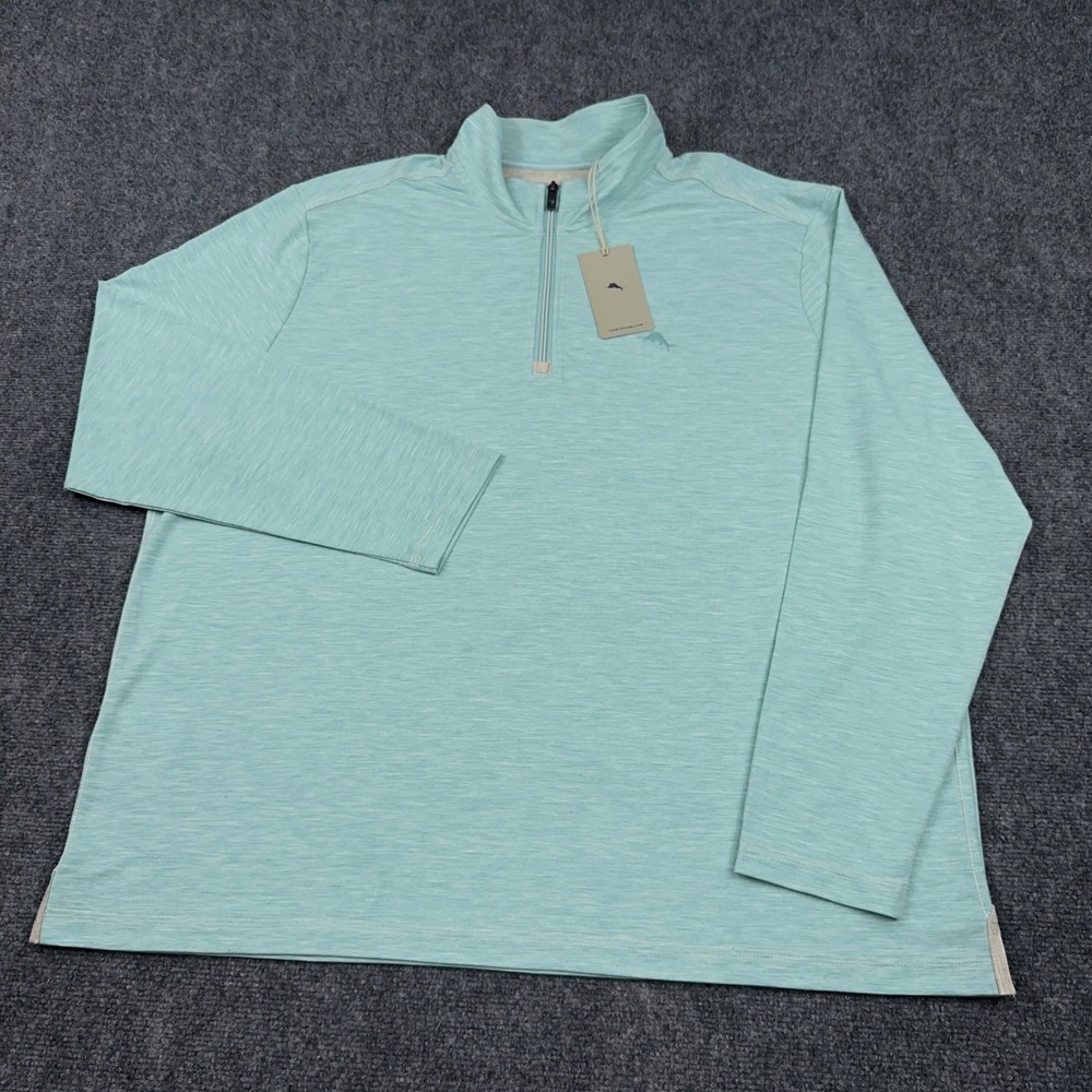 NEW Tommy Bahama Coasta Vera‎ Half Zip Mens XXXL Castaway Green Golf Pullover
